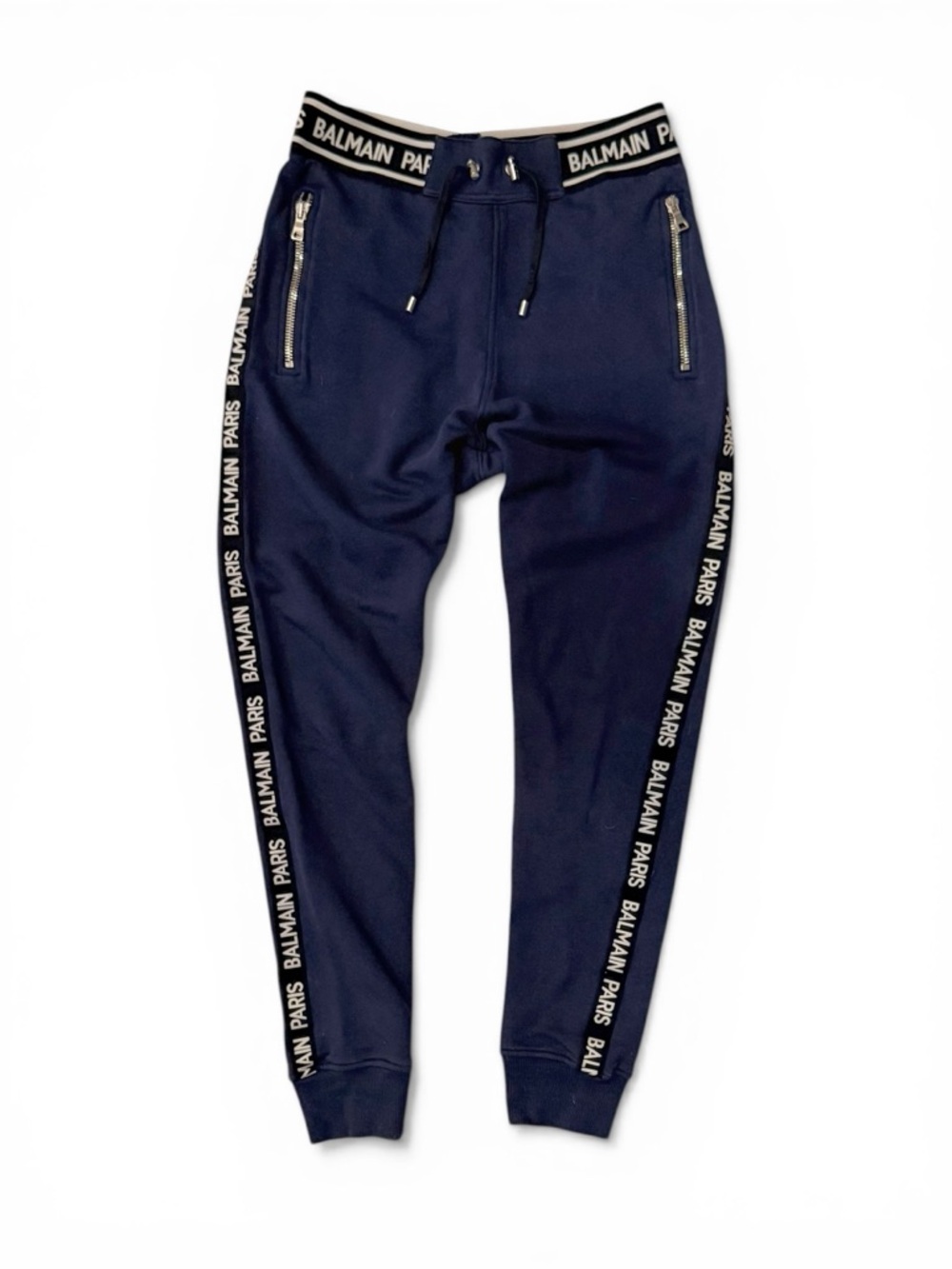 Balmain Navy logo Sweatpants with Black & White Logo Band